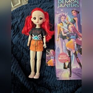 Hunter kpop Demon Hunters Mira Red-Haired Singing Doll